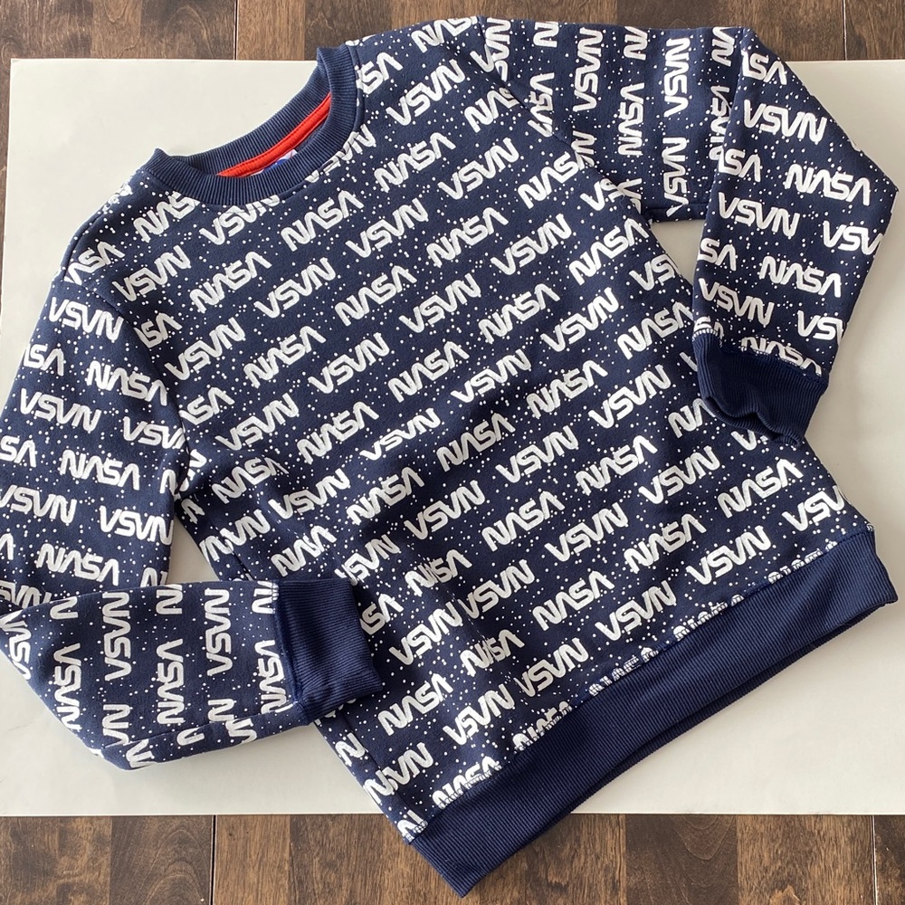 KID US Med Navy Blue NASA Logo Sweatshirt Sweater